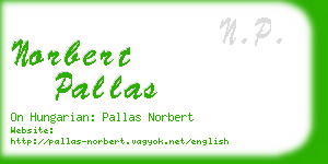 norbert pallas business card